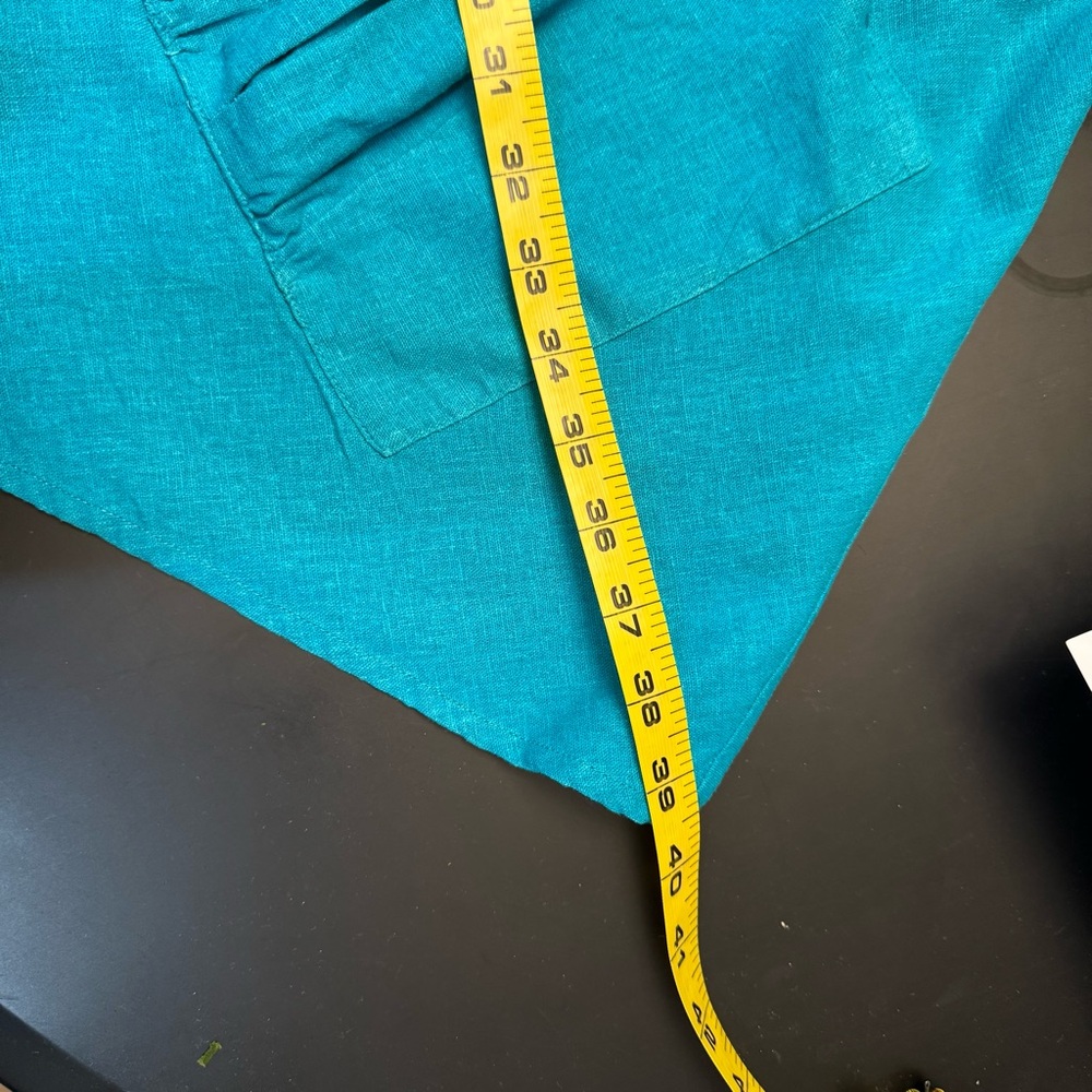 For Cynthia Blue Asymmetrical Oversized Tunic Tank Top Turquoise - Picture 9 of 11